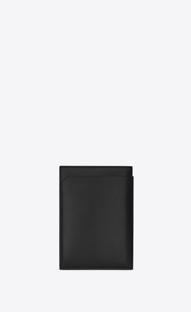 SAINT LAURENT Fragments Lederwaren Herren Fragments Passetui aus schwarzem Leder und schwarzem Leder mit Glanzfinish b_V4